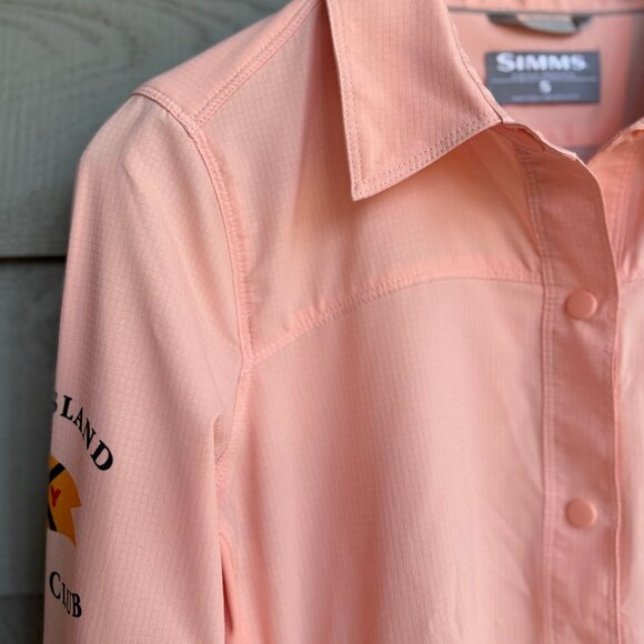 Simms SolarFlex Sea Island Peach Fishing Shirt S - Picture 4 of 11
